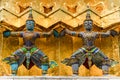 Detail of statues in Grand palace temple, Bangkok