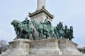 Detail of a statues at the Heroes Square in Budapest, Hungary Royalty Free Stock Photo
