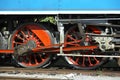 detail of steam locomotive called Parrot & x28;477.043& x29;, depot Luzna