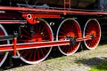 detail of steam locomotive in railway museum, Koscierzyna, Pomer