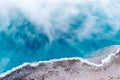 Detail of steaming Black Pool at West Thumb Geyser Basin Trail, Yellowstone National Park, Wyoming Royalty Free Stock Photo