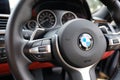 Detailed view of a luxury, german-made sports car showing detail from the drivers point of view. Royalty Free Stock Photo