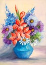 Flowers Bouquet Still Life Oil Painting