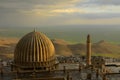 Travel turkey. Mardin. mardin grand mosque with mesopotamia plain. ancient city of mardin. sunset landscape. stonework. islamic ar