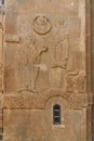Detail, stone carving of Armenian Cathedral Church of Holy Cross on Akdamar Island. Turkey