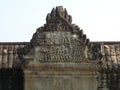 Detail of a stone carving inside the Angkor Wat temple in the Khmer temple complex of Angkor