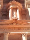 Detail of stone carvings gable, Petra Jordan