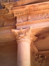 Detail of stone carvings pillar, Petra Jordan