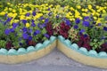 Detail of stone flower bed. Royalty Free Stock Photo