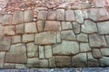 Detail of stone wall in Cusco or Cuzco town Royalty Free Stock Photo