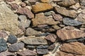 Detail of a stone wall with different size of rocks