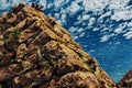 Detail of stone wall in house of Machu Picchu Royalty Free Stock Photo