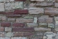 Stones in the wall at Tantallon Castle near Edinburgh Scotland.