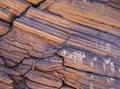 Detail of striated red rocks along Burr Trail Road near Capitol Reef National Park, Utah, USA Royalty Free Stock Photo