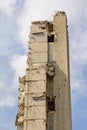 Detail of a stripped down, half demolished apartment building in rabot neihgborhood, Ghent