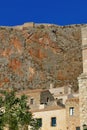 Detail of the structure of the city inside the mythical castle of Monemvasia Royalty Free Stock Photo