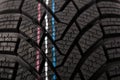 Detail structure of new winter tire Royalty Free Stock Photo