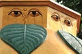 Detail of Stupa with eyes at Buddhist Temple in Bali, Indonesia Royalty Free Stock Photo