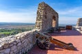 Detail of Sumeg castle fortress in Hungary with cannon Royalty Free Stock Photo