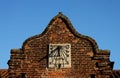 Detail of Sundial in an old building Facade Royalty Free Stock Photo