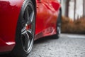 Detail of a Super Sport Car sport wheel Royalty Free Stock Photo