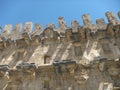 Superior part of the wall of the ancient amphitheater of Aspendos in Turkey.