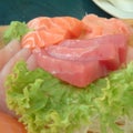 Detail of sushi and sashimi Royalty Free Stock Photo