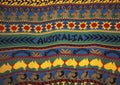 Detail of a sweater with Australian design