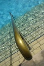 Detail of a swimming-pool guardrail