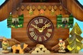 Detail of a Swiss cuckoo clock Royalty Free Stock Photo