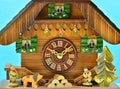 Detail of a Swiss cuckoo clock Royalty Free Stock Photo
