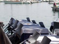 detail of table restaurant near sea in fezzano , la spezia italy Royalty Free Stock Photo