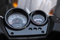 Detail of a tachometer of an old motorbike Royalty Free Stock Photo