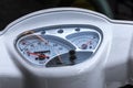Detail of a tachometer of an old motorbike Royalty Free Stock Photo