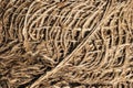 Detail on tangled linen rope Royalty Free Stock Photo