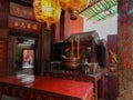 detail of a taoist temple in Macau, with incense offerings