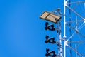 Detail of a telecommunication device installed on an antenna tower, California Royalty Free Stock Photo