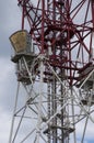 Detail of a telecommunications tower Royalty Free Stock Photo