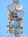 Detail of a telecommunications tower Royalty Free Stock Photo