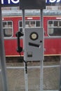 Detail of an telephone in telephone box of the dutch railways on station Utrecht Maliebaan