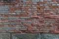Detail of an old brick wall