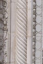 Spiral beaded stone column detail