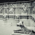 Detail of Fonte Gaia, Siena, Italy