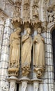 Chartres North Portal Sculptures: King of Moab, Queen of Sheba, King Solomon