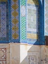 Detail of Tiled Dome of the Rock Mosque in Jerusalem Royalty Free Stock Photo