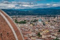 Detail of Florence Duomo with aerial view of city architecture and synagogue dome, ITALY Royalty Free Stock Photo
