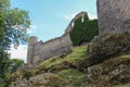 Detail to castle side tower. Czech landscape