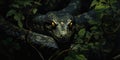 Detail to mysterious snake head in the nature, animal concept