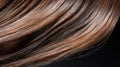 Detail to view of lots of shiny curls of brown hair