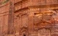 Detail of Tomb doorway on the Street of Facades in Petra Jordan